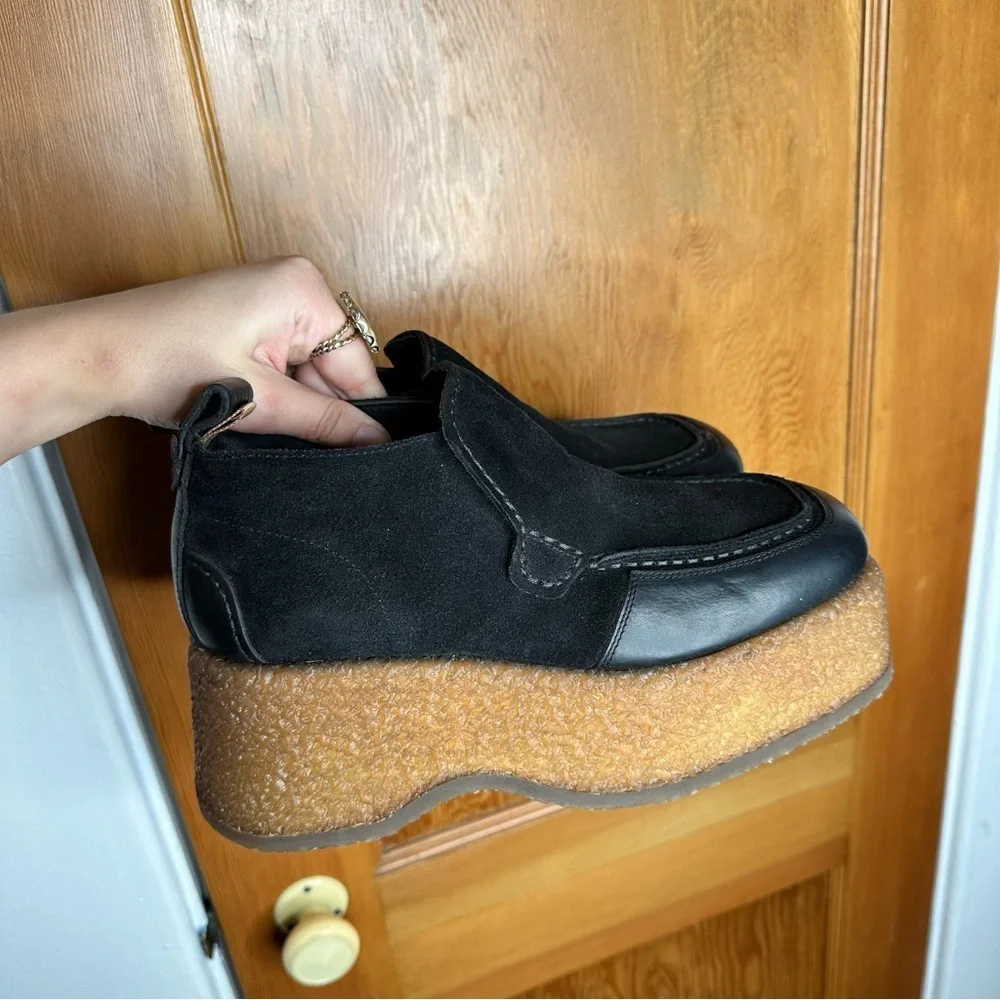 moncler alina suede ankle chunky platform boots